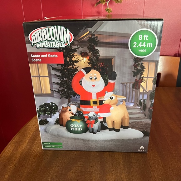 Gemmy Holiday Goats And Santa Gemmy Airblown Inflatable Poshmark
